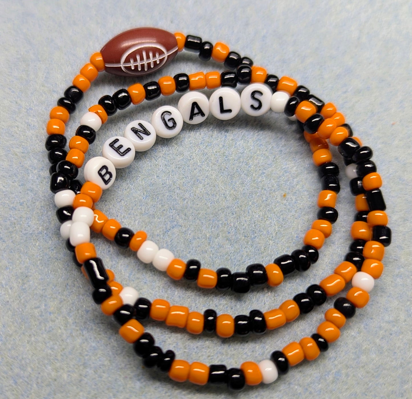 Bengals Seed Bead Bracelet Stack