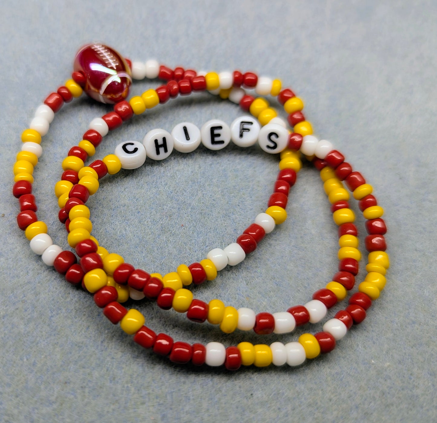 Chiefs Seed Bead Bracelet Stack