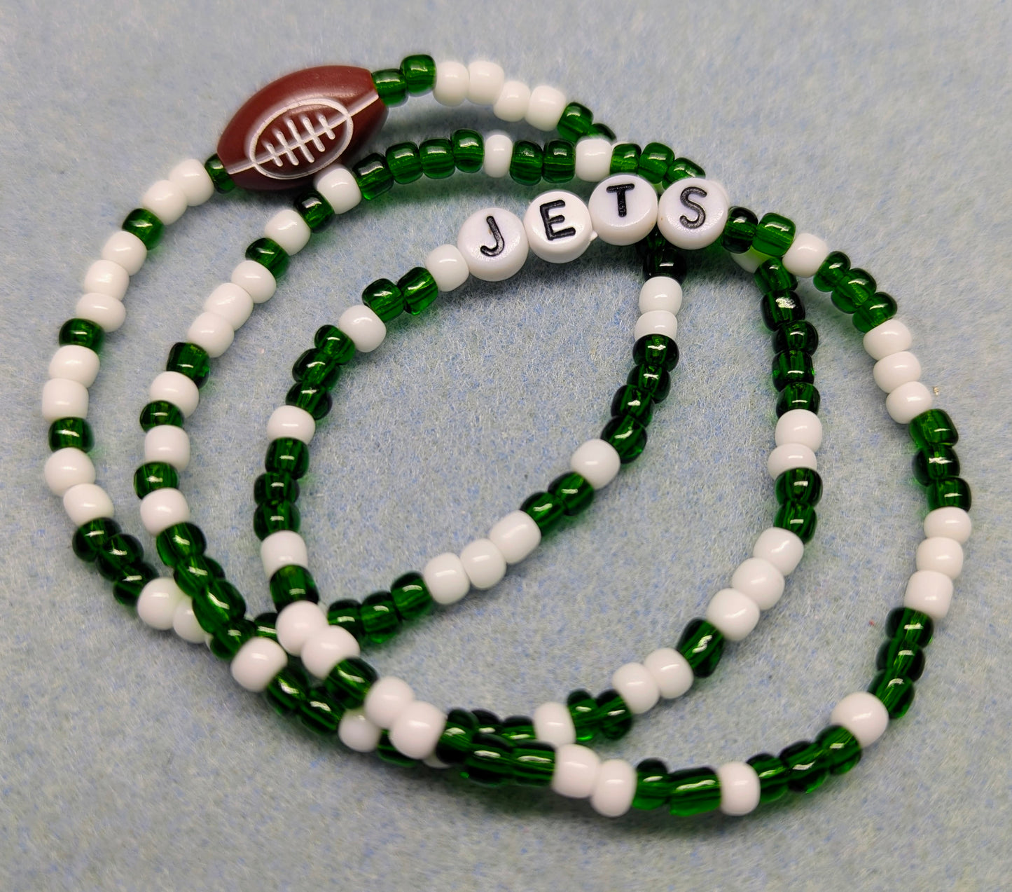Jets Seed Bead Bracelet Stack