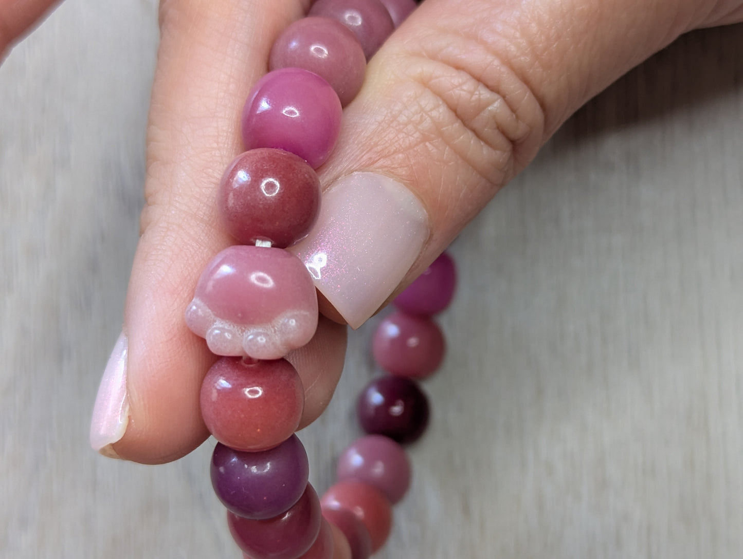 Bodhi Raspberry 10mm Bead Bracelets