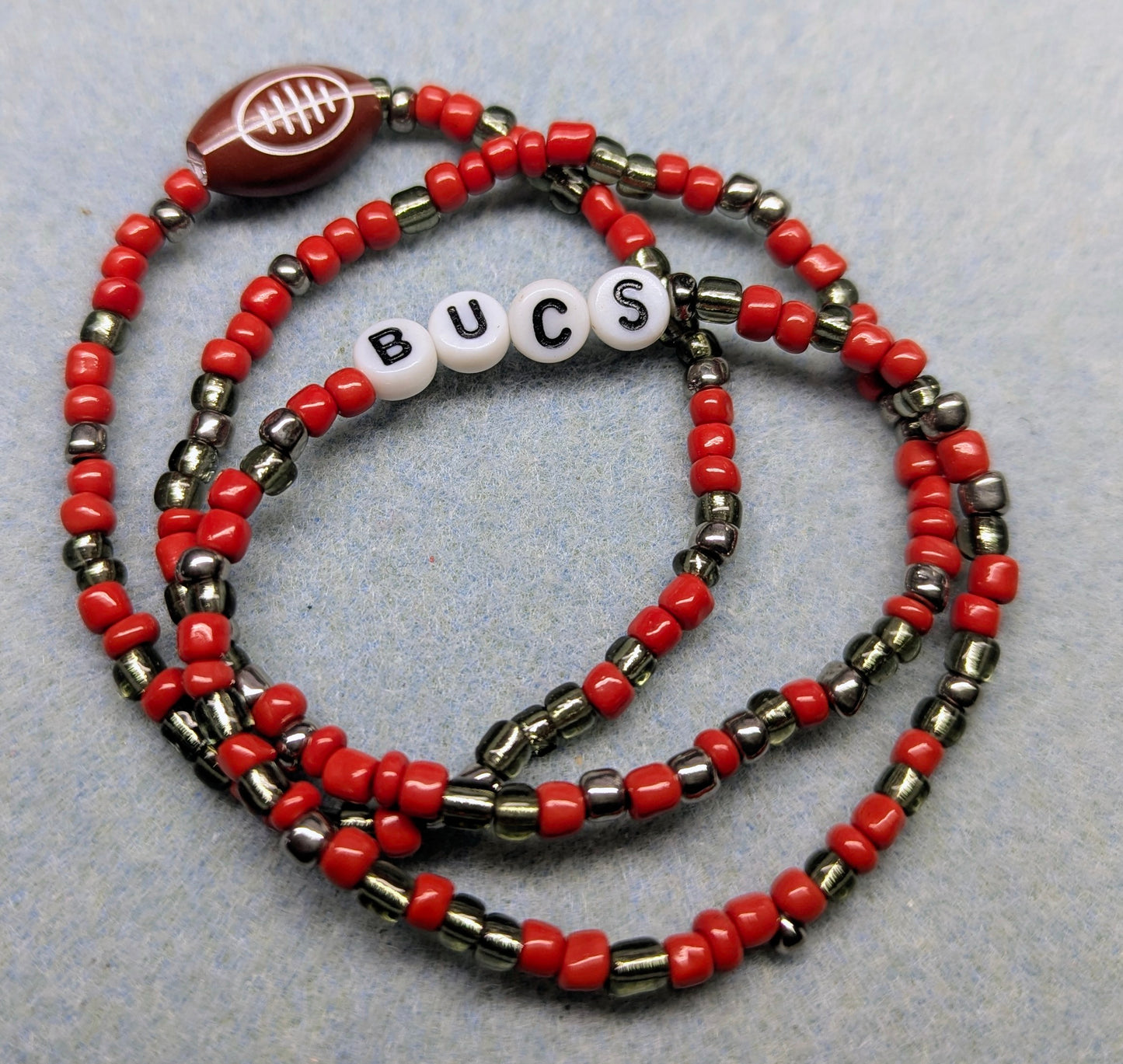 Bucs Seed Bead Bracelet Stack