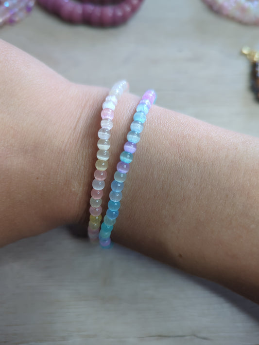Cat Eye 4mm Glass Bead Bracelet