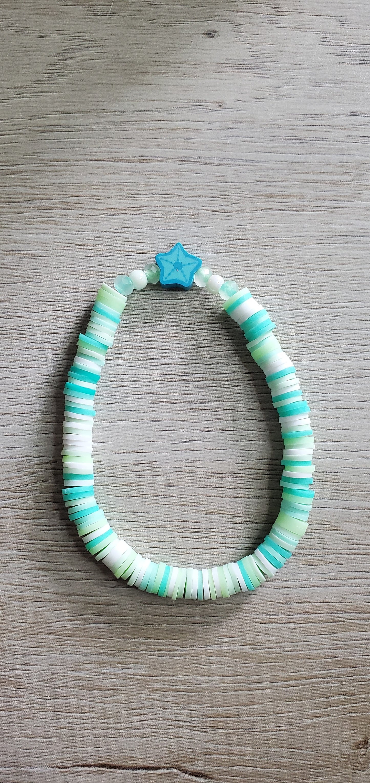 Seafoam Sea Life Clay Beaded Bracelet