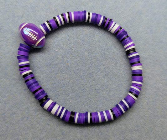 Ravens Clay Bracelet - Iridescent Football