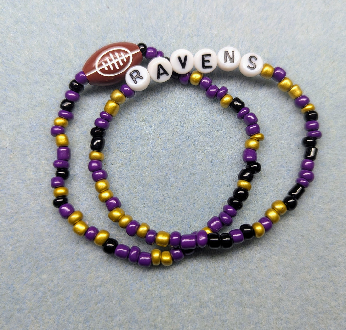 Ravens Seed Bead Bracelet Stack