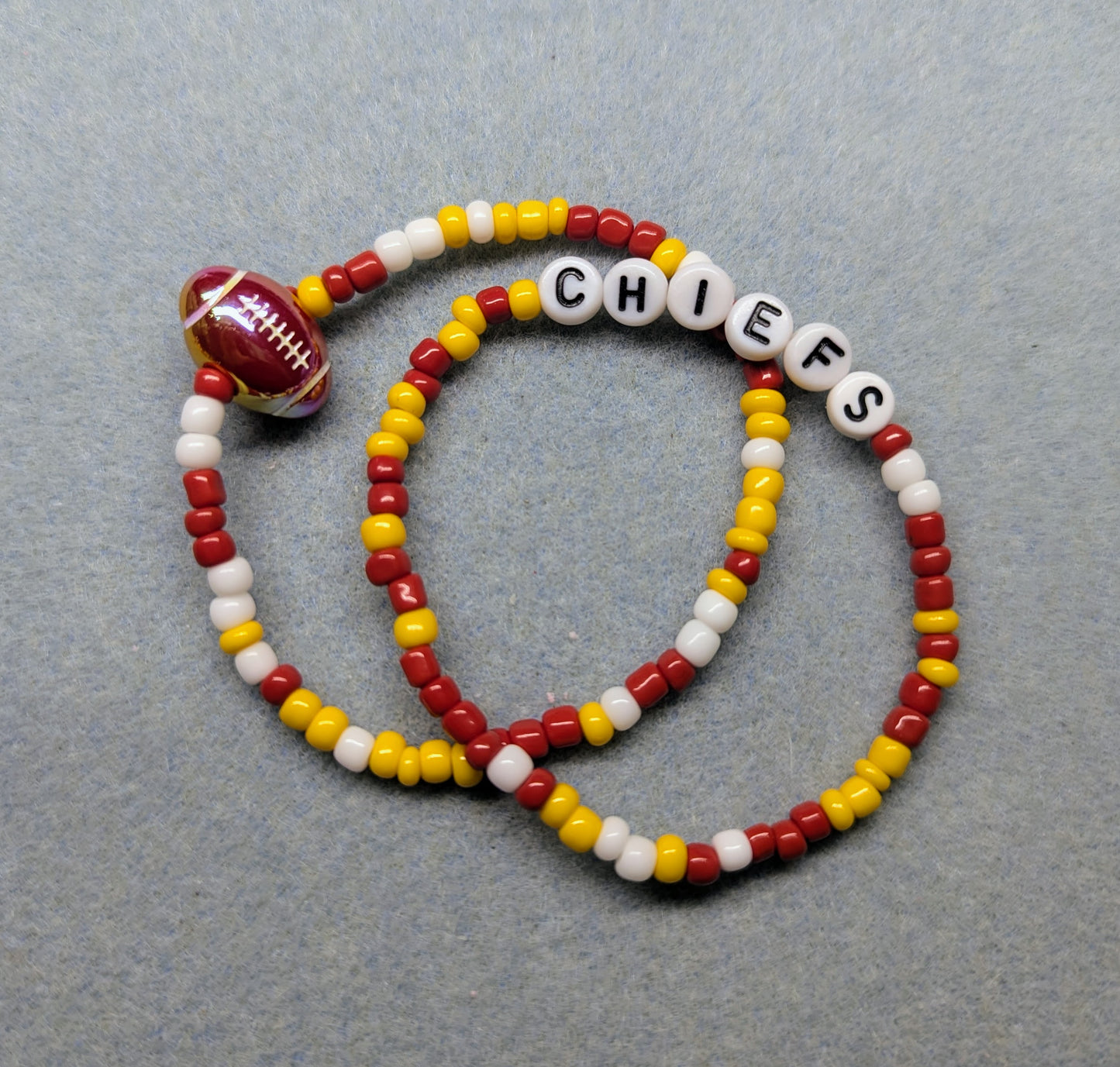 Chiefs Seed Bead Bracelet Stack