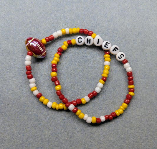 Chiefs Seed Bead Bracelet Stack