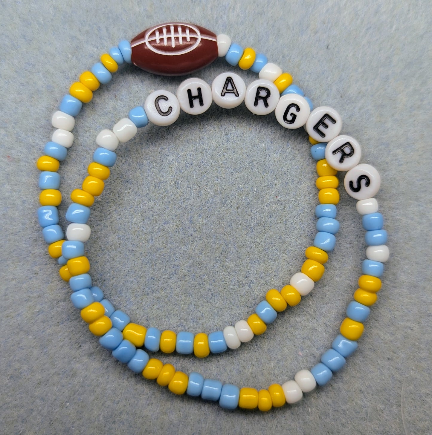 Chargers Seed Bead Bracelet Stack