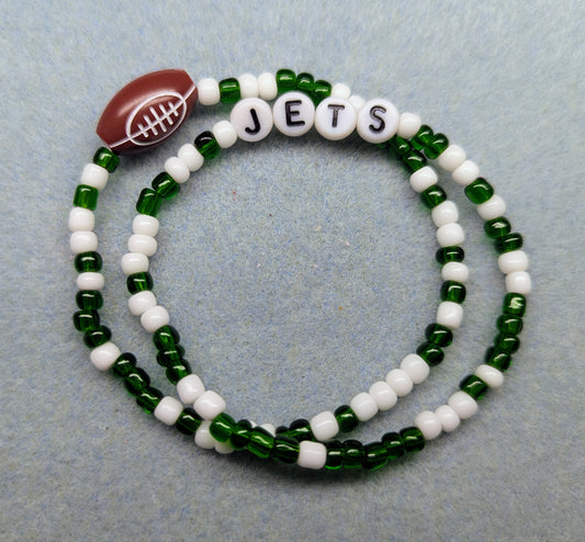 Jets Seed Bead Bracelet Stack