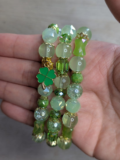 Feeling Green Glass Bead Bracelet - 10mm