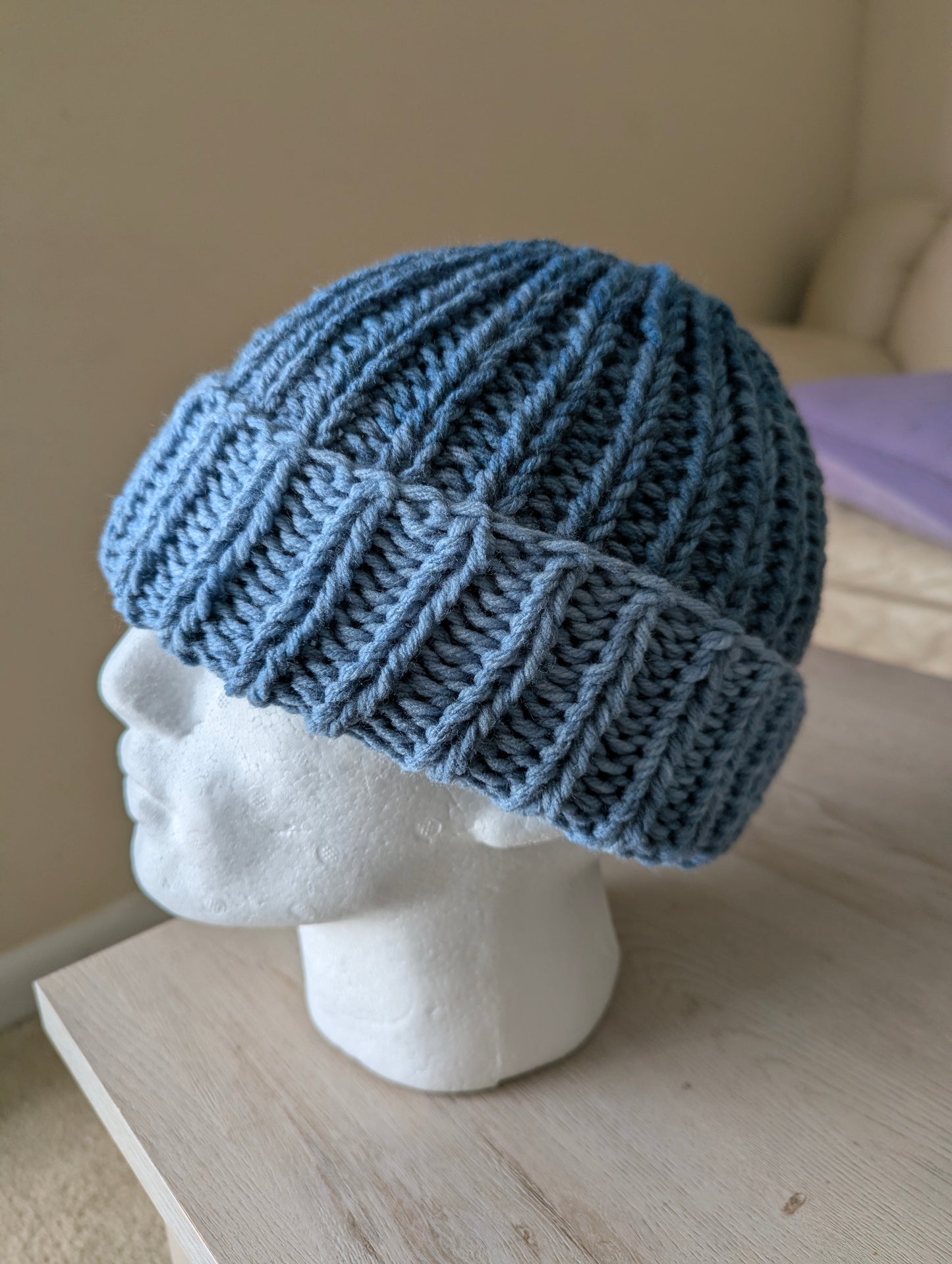 Chunky Knit Beanie - Blue Ombre