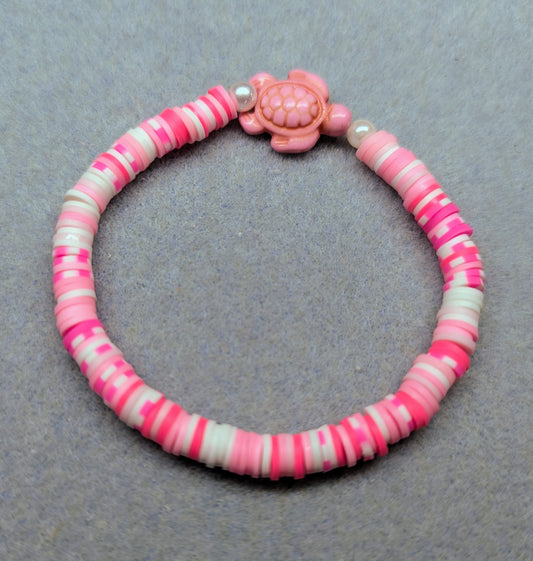 Pinky Turtle Clay Bracelet