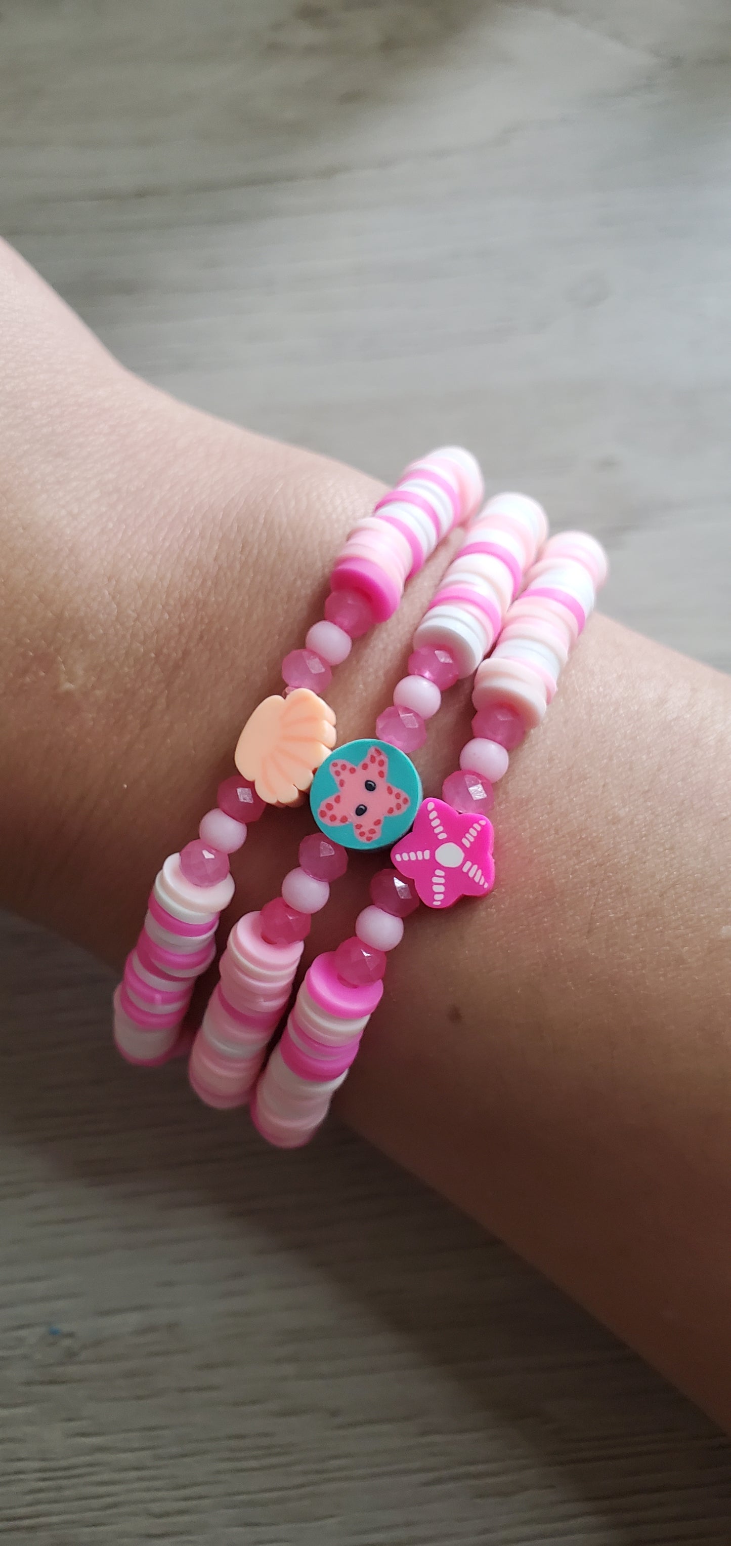 Pink Girl Summer Clay Bracelet